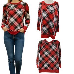 No Boundaries Juniors Buffalo Plaid Tunic Pullover Top – Various Sizes NWT